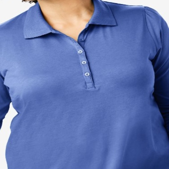 LONG SLEEVE PLUS SIZE POLO - Picture 2 of 3